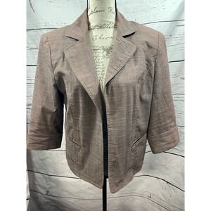 Harve Benard Women's Brown Textured 3/4‎ Sleeve Blazer Size 10